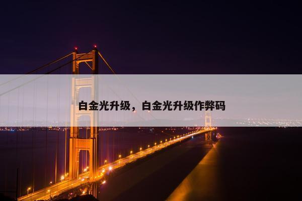 白金光升级，白金光升级作弊码