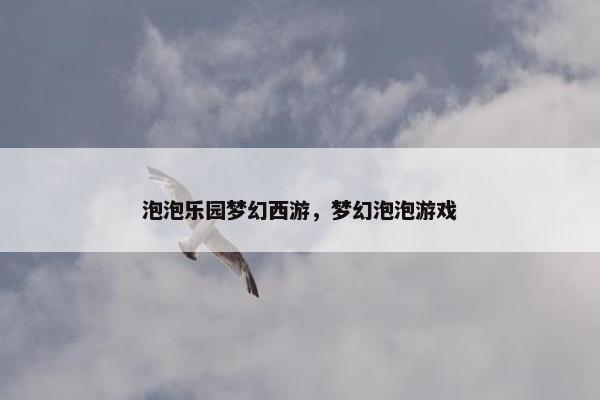 泡泡乐园梦幻西游，梦幻泡泡游戏