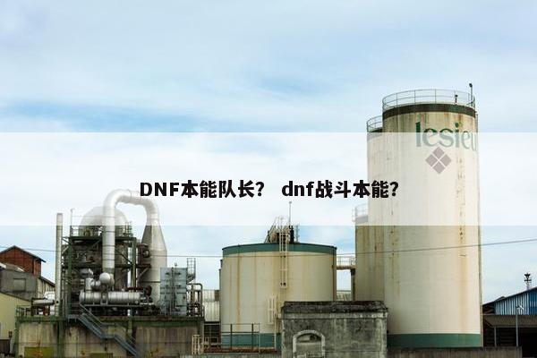 DNF本能队长？ dnf战斗本能？