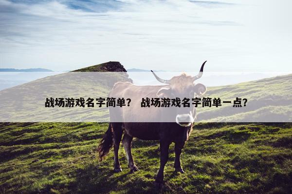 战场游戏名字简单？ 战场游戏名字简单一点？