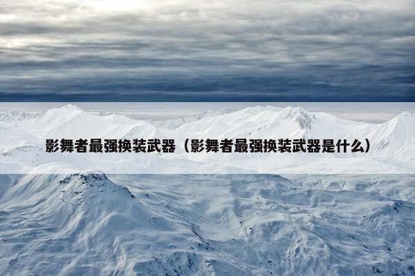 影舞者最强换装武器（影舞者最强换装武器是什么）