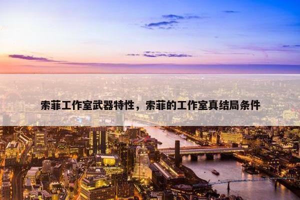 索菲工作室武器特性，索菲的工作室真结局条件