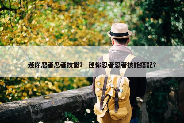 迷你忍者忍者技能？ 迷你忍者忍者技能搭配？