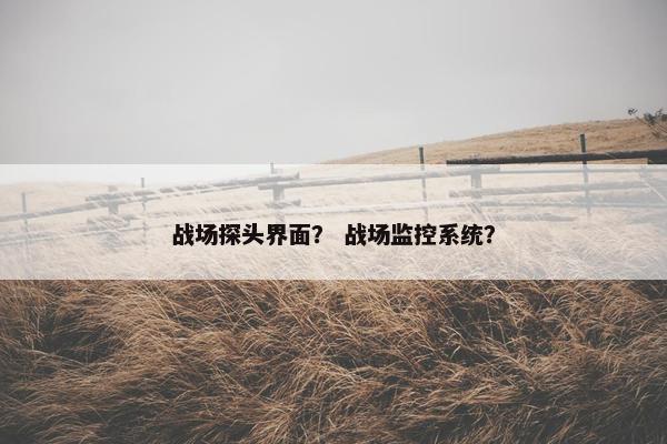 战场探头界面？ 战场监控系统？