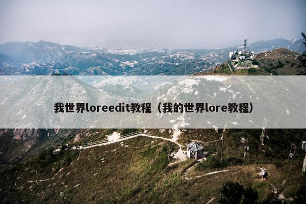 我世界loreedit教程（我的世界lore教程）
