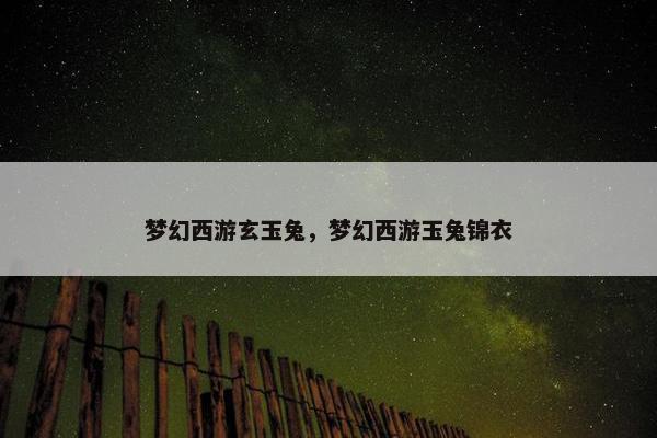 梦幻西游玄玉兔，梦幻西游玉兔锦衣