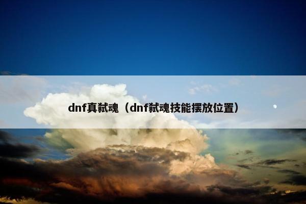dnf真弑魂（dnf弑魂技能摆放位置）