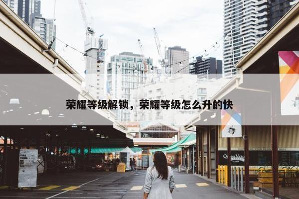 荣耀等级解锁，荣耀等级怎么升的快