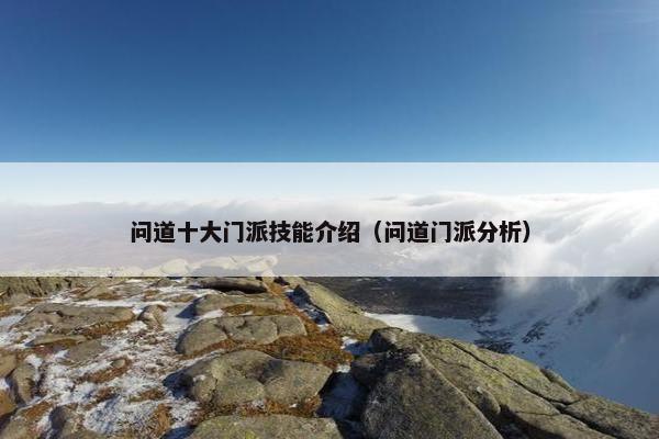 问道十大门派技能介绍（问道门派分析）