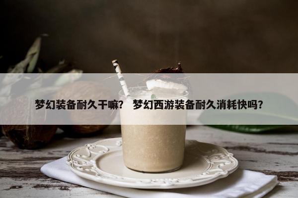 梦幻装备耐久干嘛？ 梦幻西游装备耐久消耗快吗？