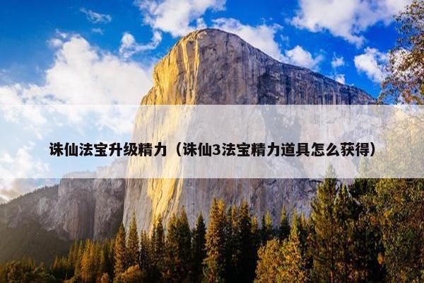 诛仙法宝升级精力（诛仙3法宝精力道具怎么获得）
