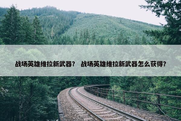 战场英雄维拉新武器？ 战场英雄维拉新武器怎么获得？