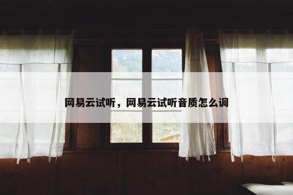 网易云试听，网易云试听音质怎么调