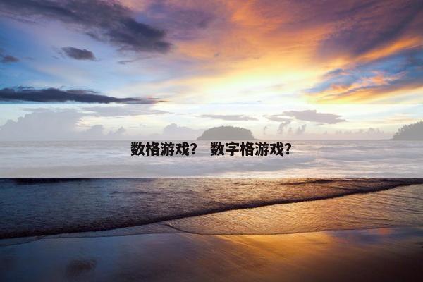 数格游戏？ 数字格游戏？