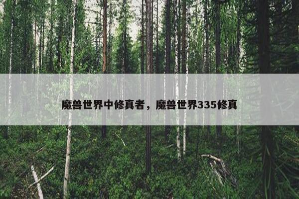 魔兽世界中修真者，魔兽世界335修真