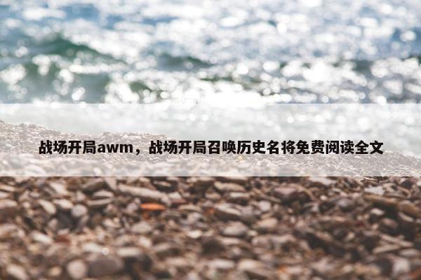 战场开局awm，战场开局召唤历史名将免费阅读全文