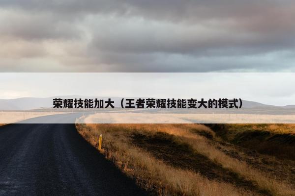 荣耀技能加大（王者荣耀技能变大的模式）