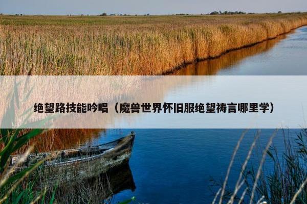 绝望路技能吟唱（魔兽世界怀旧服绝望祷言哪里学）