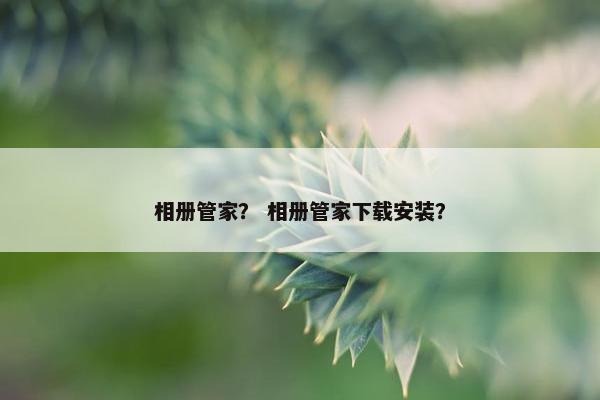 相册管家？ 相册管家下载安装？
