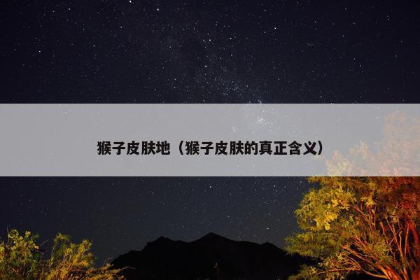 猴子皮肤地（猴子皮肤的真正含义）