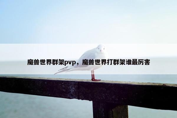 魔兽世界群架pvp，魔兽世界打群架谁最厉害