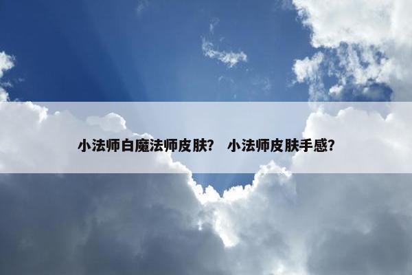 小法师白魔法师皮肤？ 小法师皮肤手感？