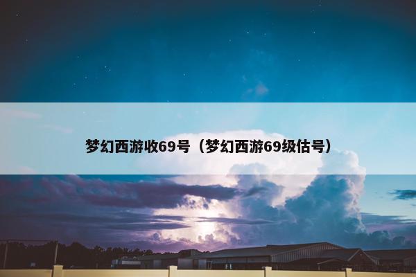 梦幻西游收69号（梦幻西游69级估号）