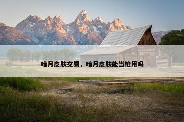 暗月皮肤交易，暗月皮肤能当枪用吗