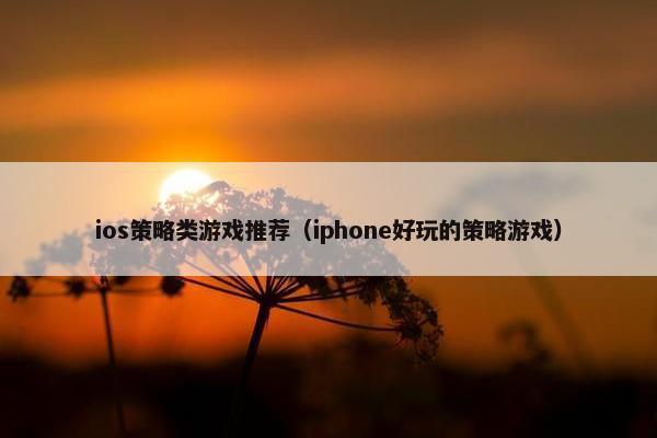 ios策略类游戏推荐（iphone好玩的策略游戏）