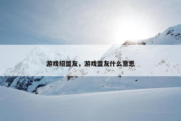 游戏招盟友，游戏盟友什么意思