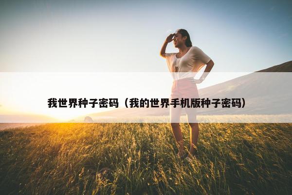 我世界种子密码（我的世界手机版种子密码）
