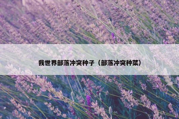 我世界部落冲突种子（部落冲突种菜）