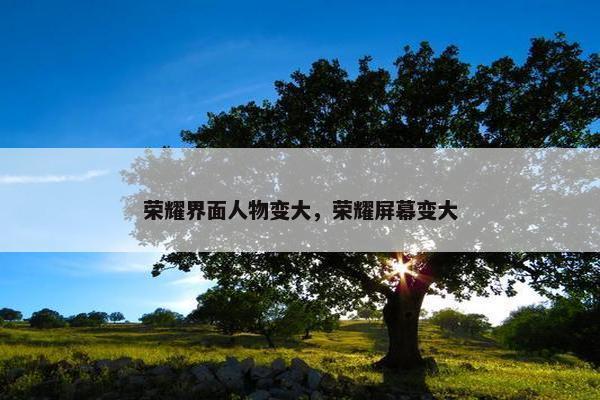 荣耀界面人物变大，荣耀屏幕变大