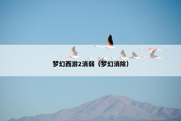 梦幻西游2消弱（梦幻消除）