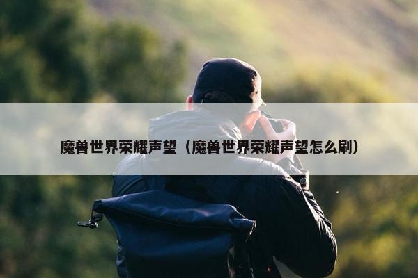 魔兽世界荣耀声望（魔兽世界荣耀声望怎么刷）