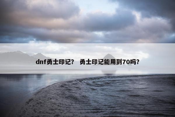 dnf勇士印记？ 勇士印记能用到70吗？