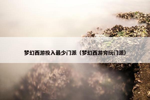 梦幻西游投入最少门派（梦幻西游穷玩门派）