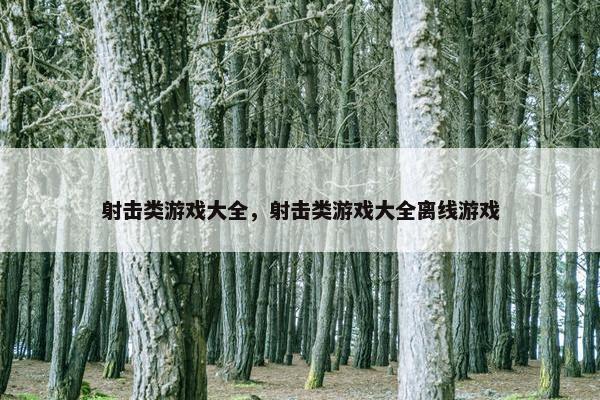 射击类游戏大全，射击类游戏大全离线游戏