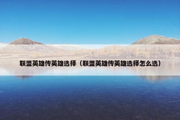 联盟英雄传英雄选择（联盟英雄传英雄选择怎么选）