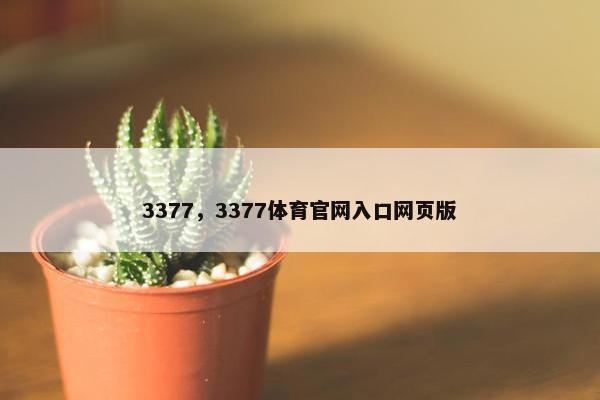 3377，3377体育官网入口网页版