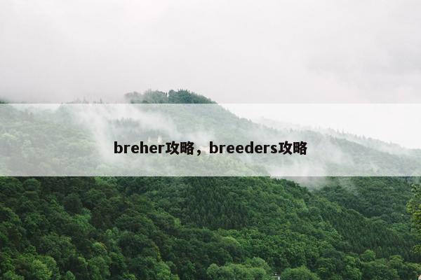breher攻略，breeders攻略