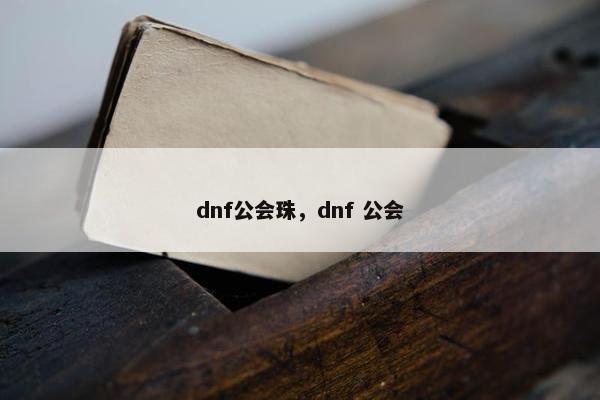 dnf公会珠，dnf 公会
