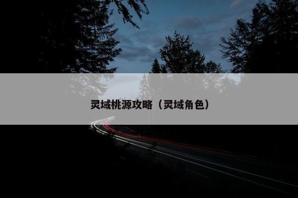 灵域桃源攻略（灵域角色）