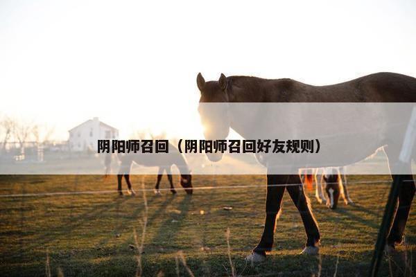 阴阳师召回（阴阳师召回好友规则）