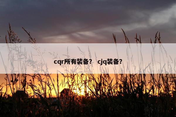 cqr所有装备？ cjq装备？