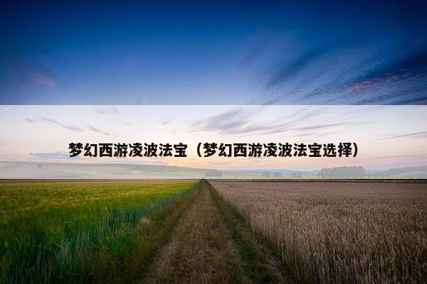 梦幻西游凌波法宝（梦幻西游凌波法宝选择）