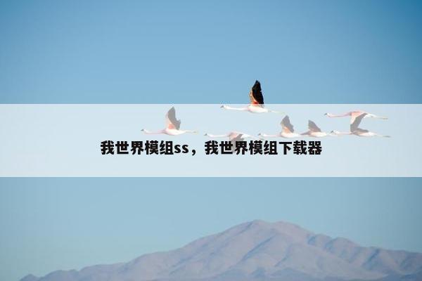 我世界模组ss，我世界模组下载器