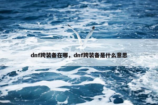 dnf跨装备在哪，dnf跨装备是什么意思