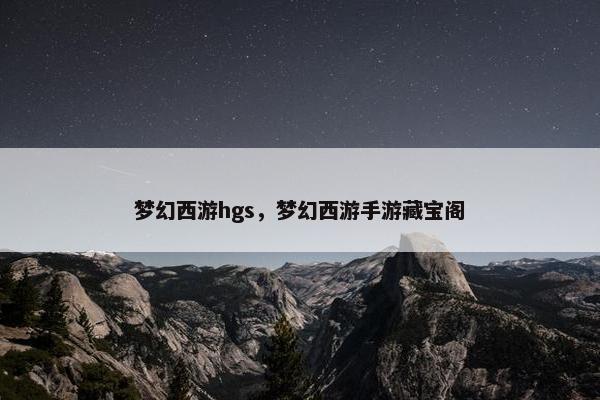 梦幻西游hgs，梦幻西游手游藏宝阁