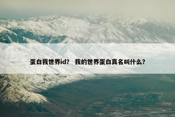 蛋白我世界id？ 我的世界蛋白真名叫什么？